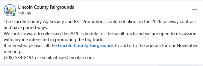 Statement from Lincoln County Ag Society