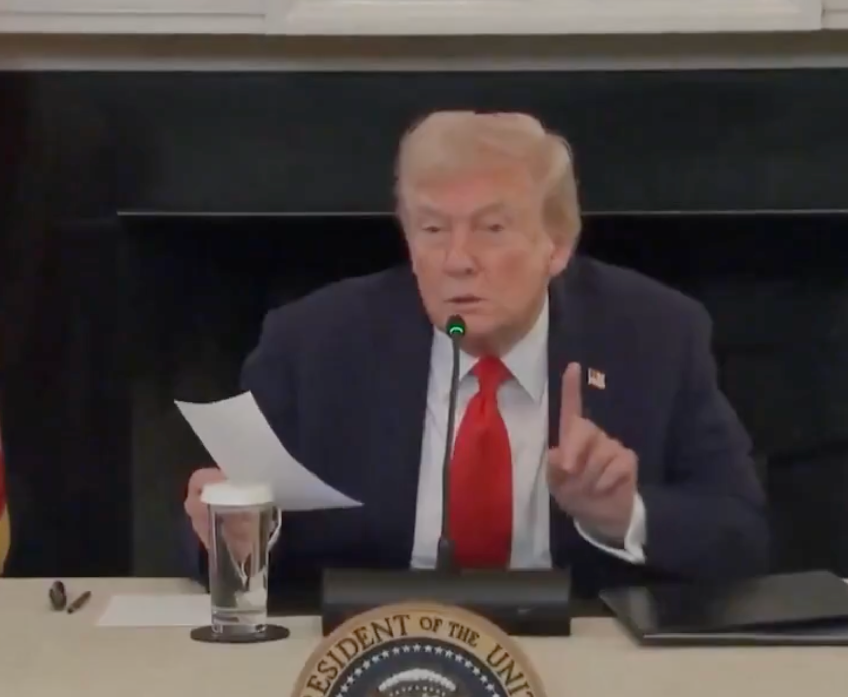 President Trump hinting that a deal was close during a White House meeting on Wednesday-image from White House video