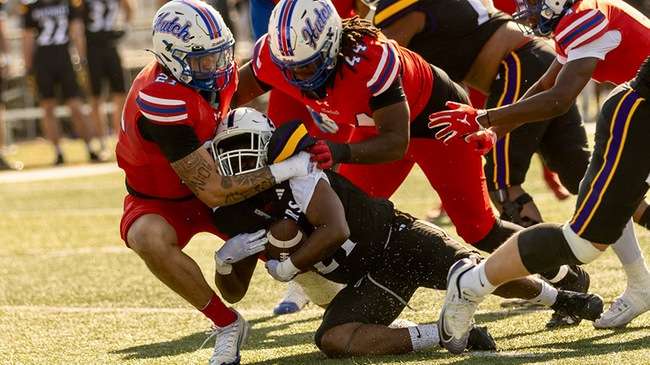 The No. 1-ranked Blue Dragon Football Team opens KJCCC play on Saturday at Dodge City. (Sydney Holzrichter/Blue Dragon Sports Information)