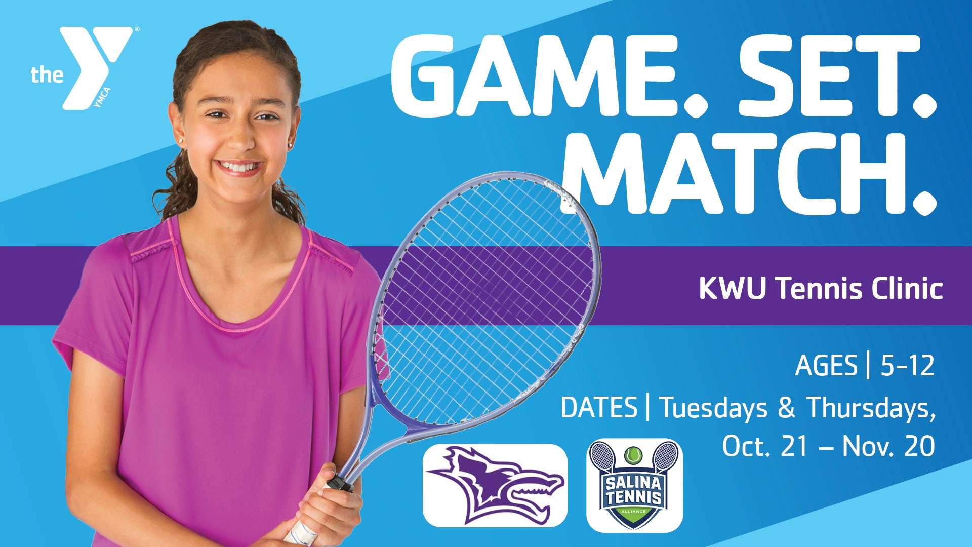 Salina Youth Tennis Program. Courtesy of Salina Family YMCA