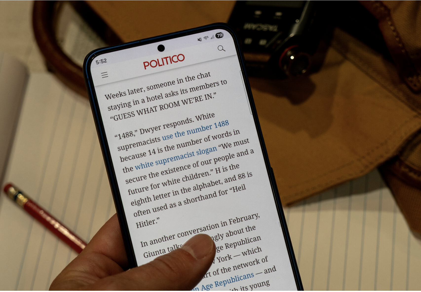 Politico reports the chairman and vice chairman of Kansas Young Republicans participated in racist, antisemitic encrypted chats with GOP political peers. (Illustration by Sherman Smith/Kansas Reflector)