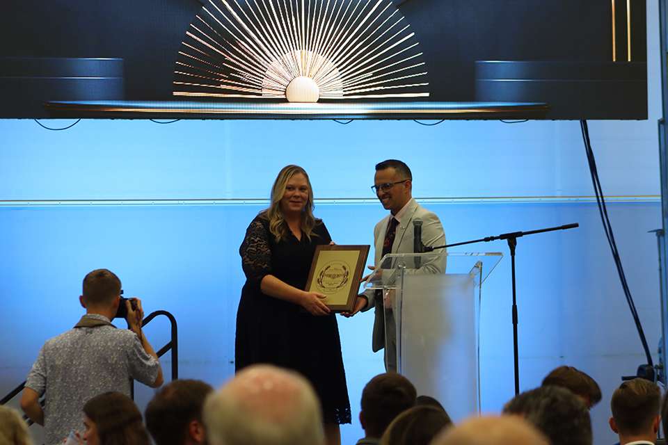 Alysia Starkey, K-State Salina CEO and dean, has been inducted into the Kansas Aviation Museum Hall of Fame, joining three other inductees for 2025. Courtesy of KSU Salina