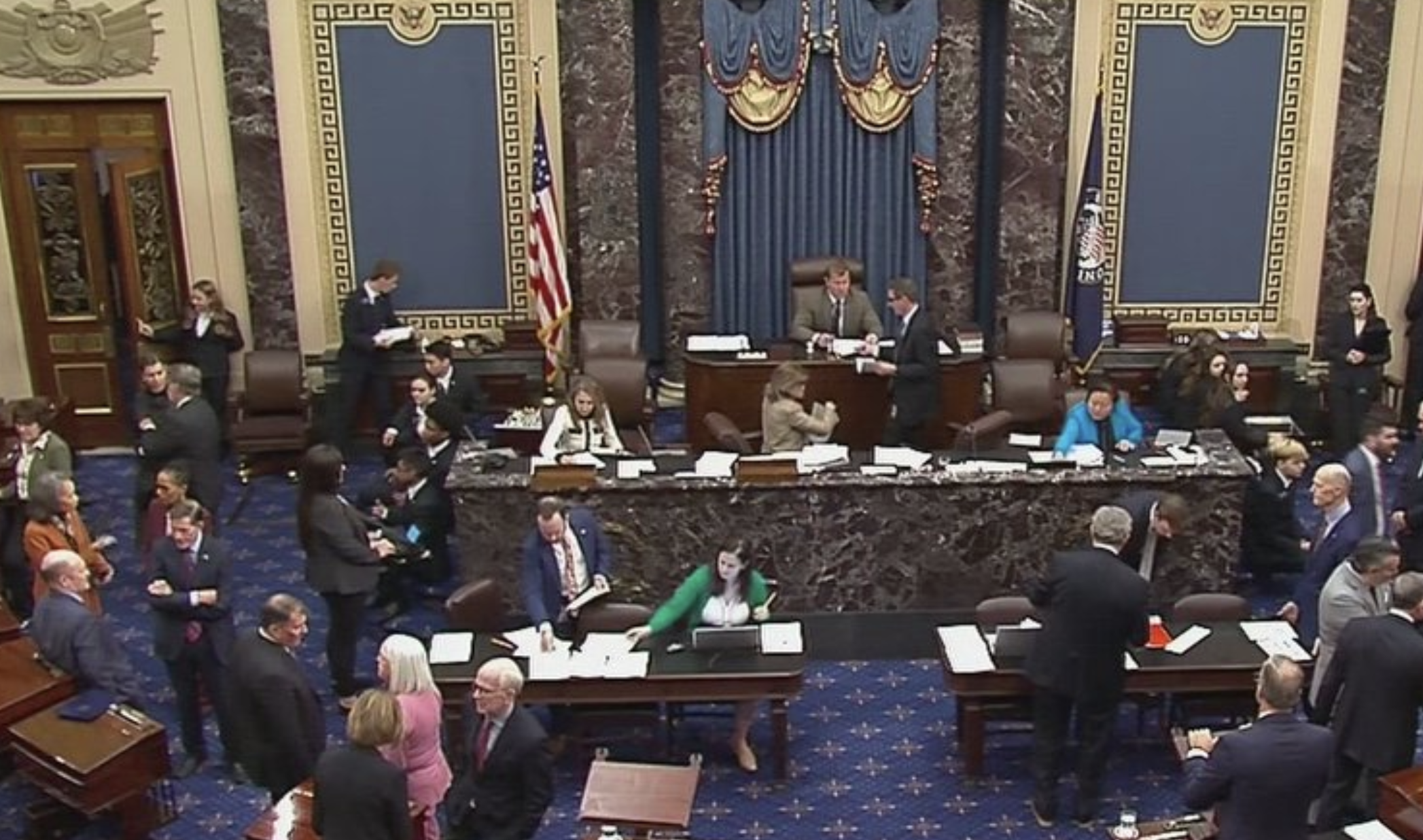 Counting votes Thursday morning in the U.S. Senate-image courtesy CSPAN