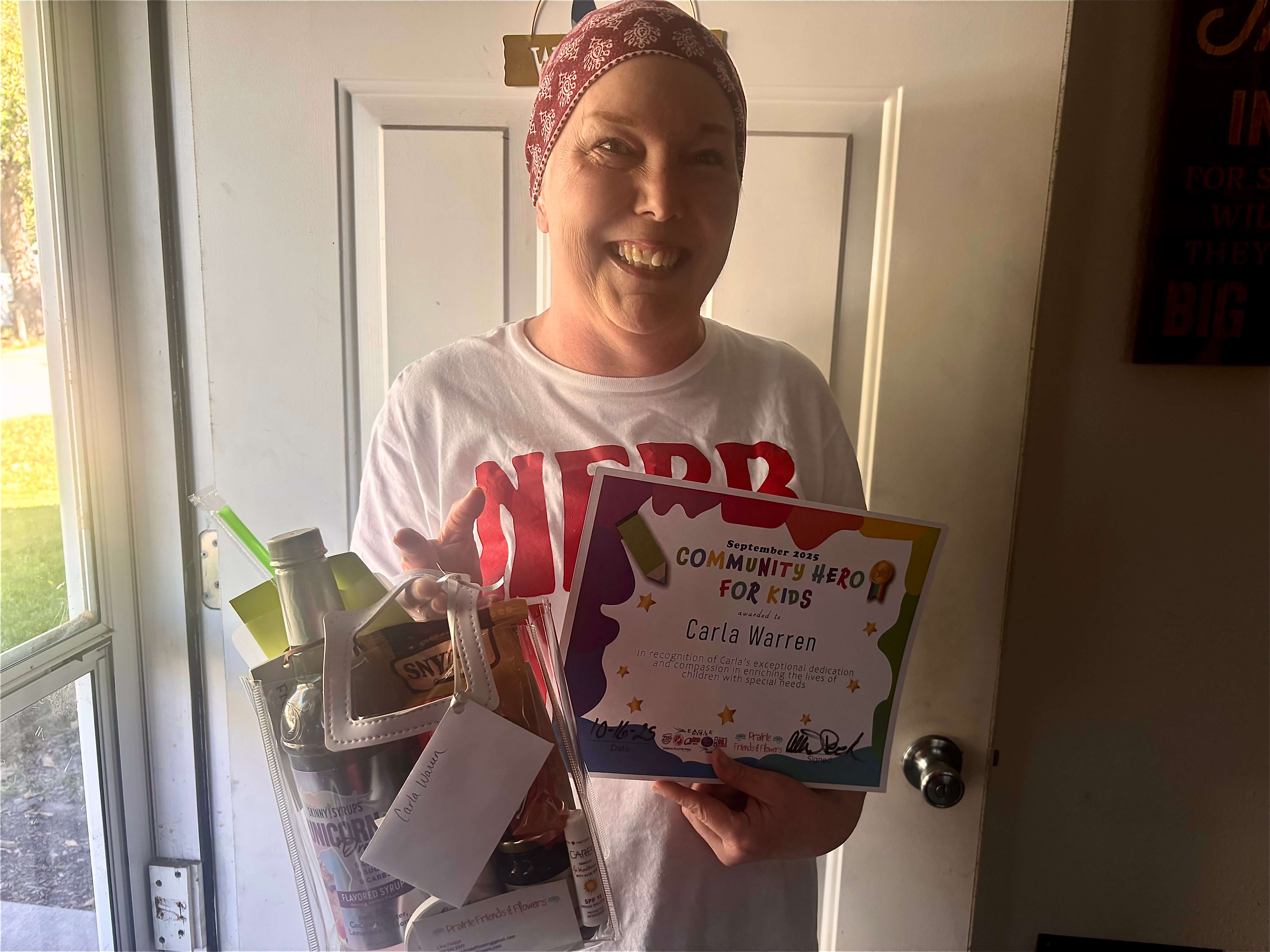 This month's Community Hero for Kids with The Post and Prairie Friends &amp; Flowers is Carla Warren at Adams Middle School in North Platte.&nbsp;