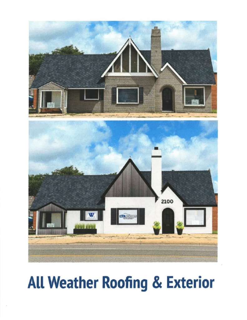 Shown is a photo of the building at 2100 10th St. in Great Bend and an artist’s rendering of the planned improvements utilizing a Façade Improvement Grant from Barton County, approved by the Commission Tuesday morning.