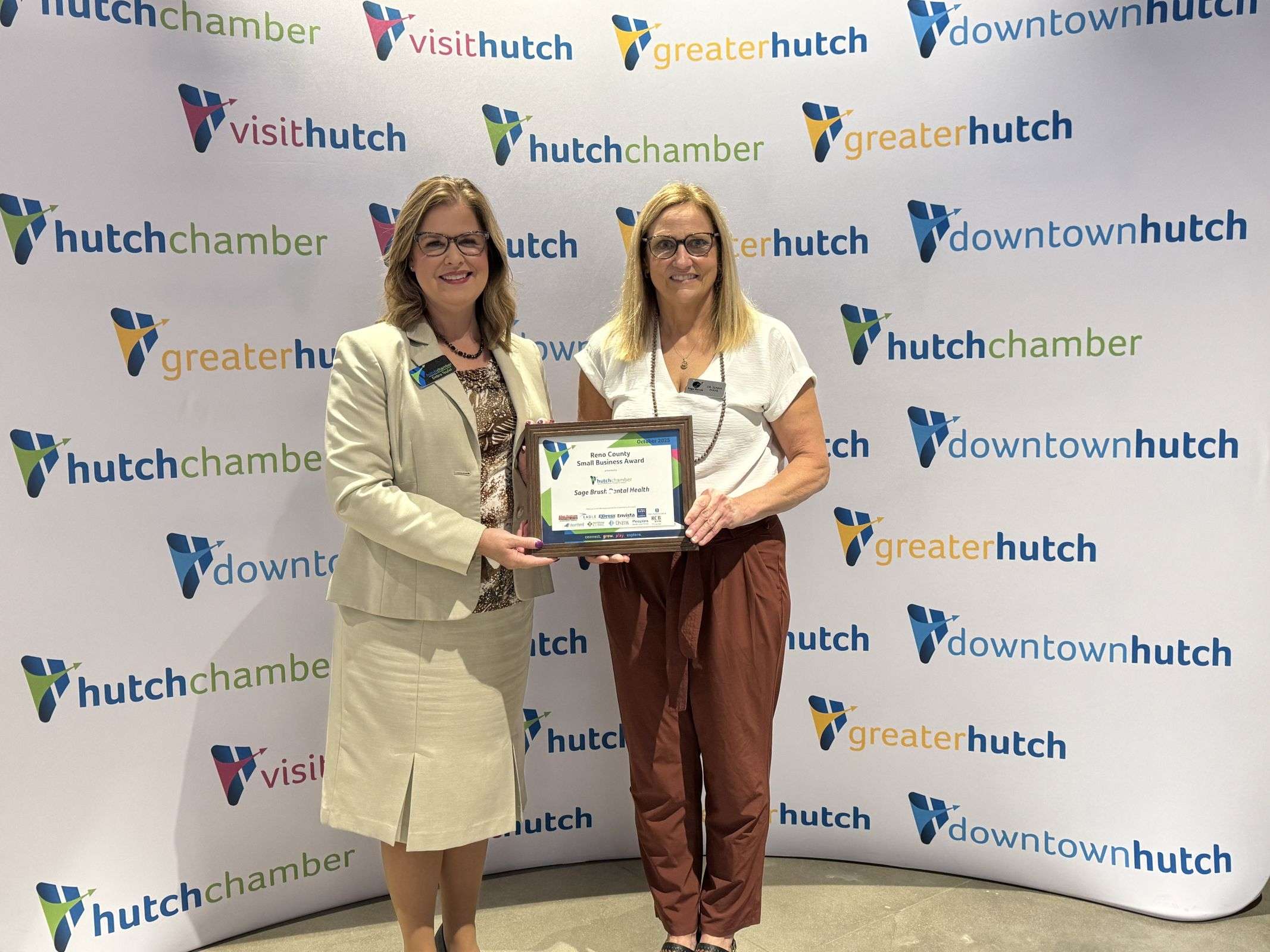 Debra Teufel (L), and Dr. Susan Evans (Photo courtesy Hutchinson/Reno County Chamber of Commerce)