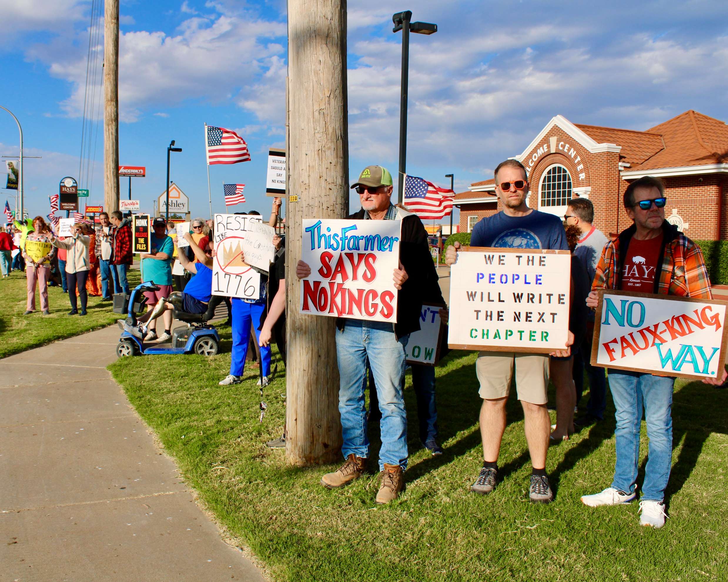 Protestors in Hays on Saturday -Photo by Tony Guerrero/Hays Post