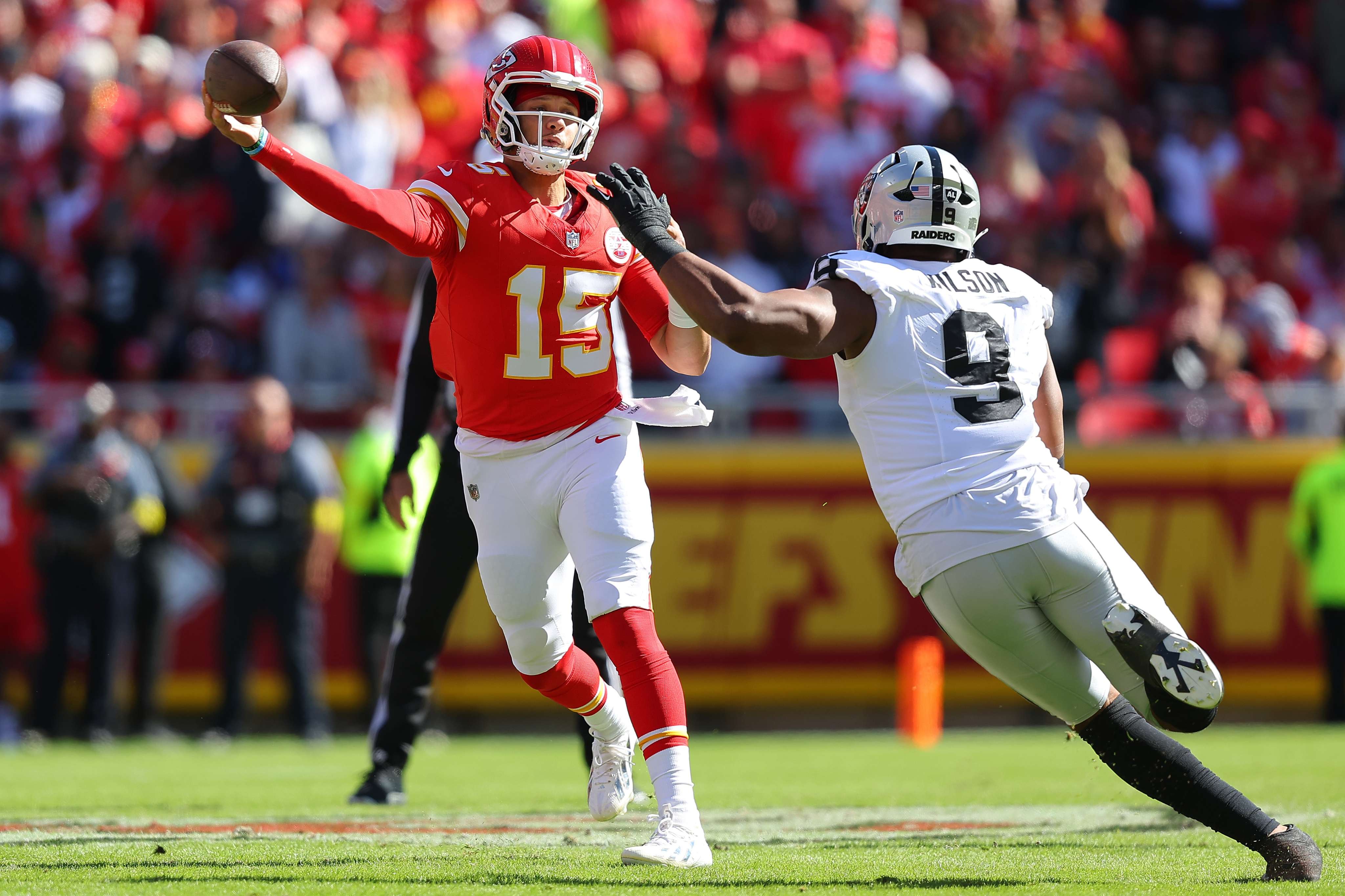 The Kansas City Chiefs dominated the Las Vegas Raiders 31-0, their first regular season shutout win since 2011 and the first of head coach Andy Reid's career/ Photo courtesy of NFL on CBS on X