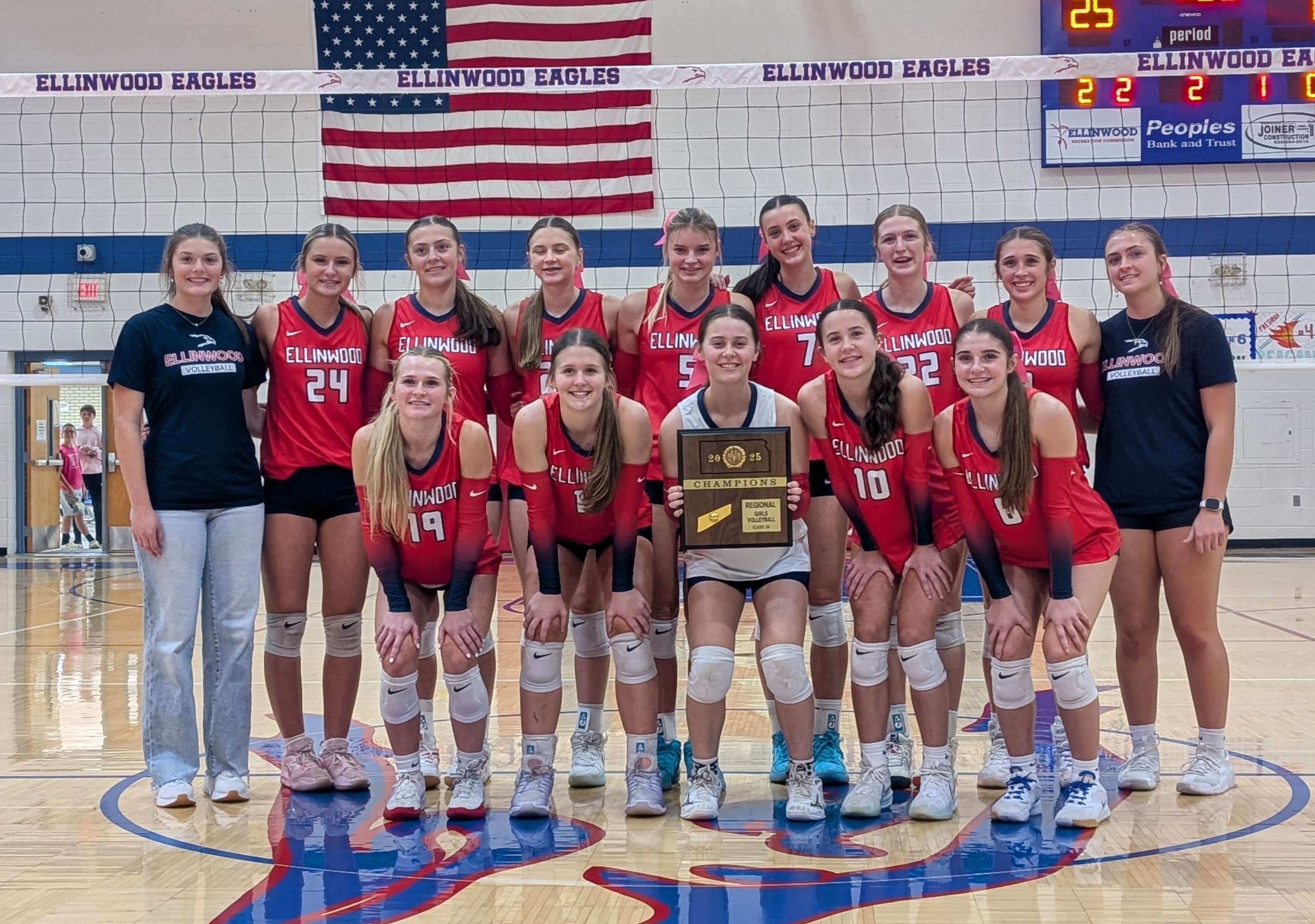 Top-ranked Ellinwood (2A) moved its record to 40-0 with three dominating wins Monday evening to secure a regional title.