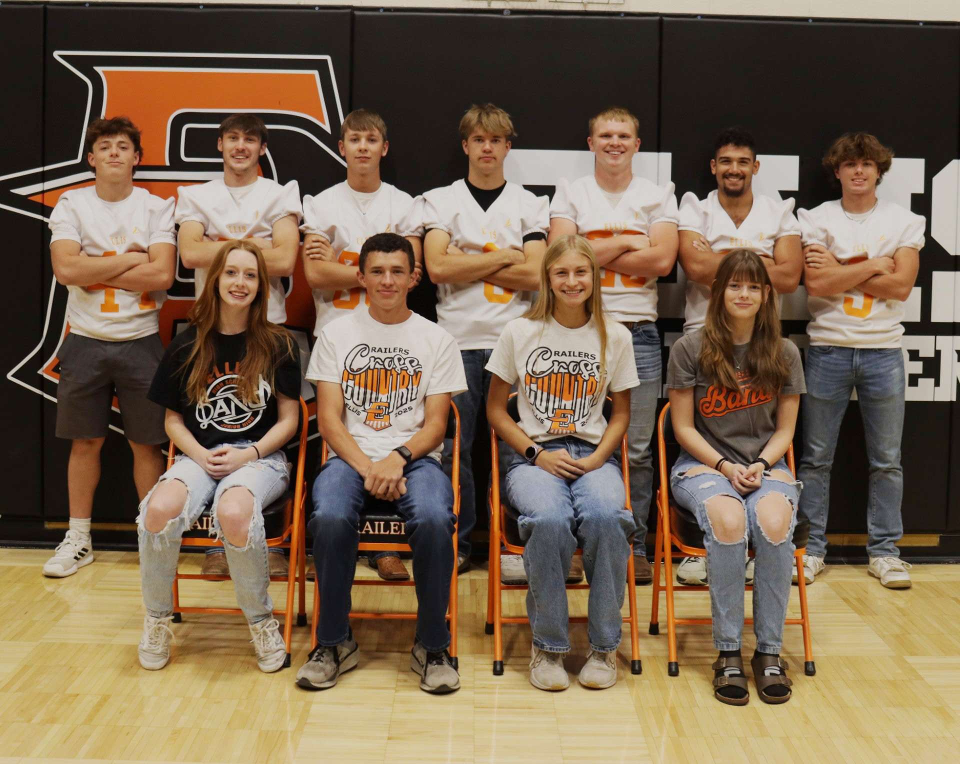 Ellis High School seniors in band, cross country and football. Photo courtesy Ellis High School 