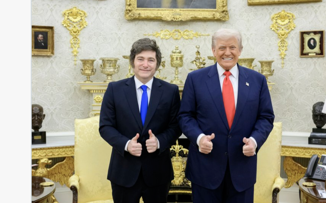 President Donald J. Trump and President of Argentina Javier Milei in the Oval Office last week- photo White House