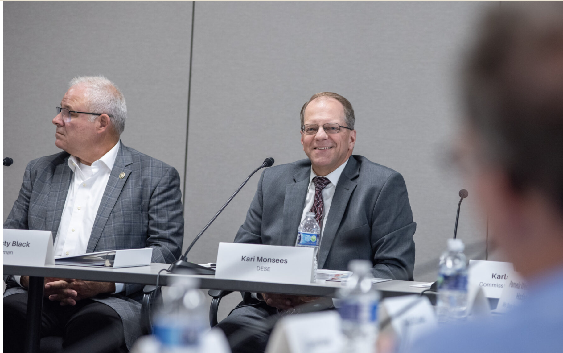 Kari Monsees, the state education department’s former finance chief, discusses the state’s public education funding formula during the Missouri School Funding Modernization Task Force meeting Sept. 9 in Jefferson City (Annelise Hanshaw/Missouri Independent).