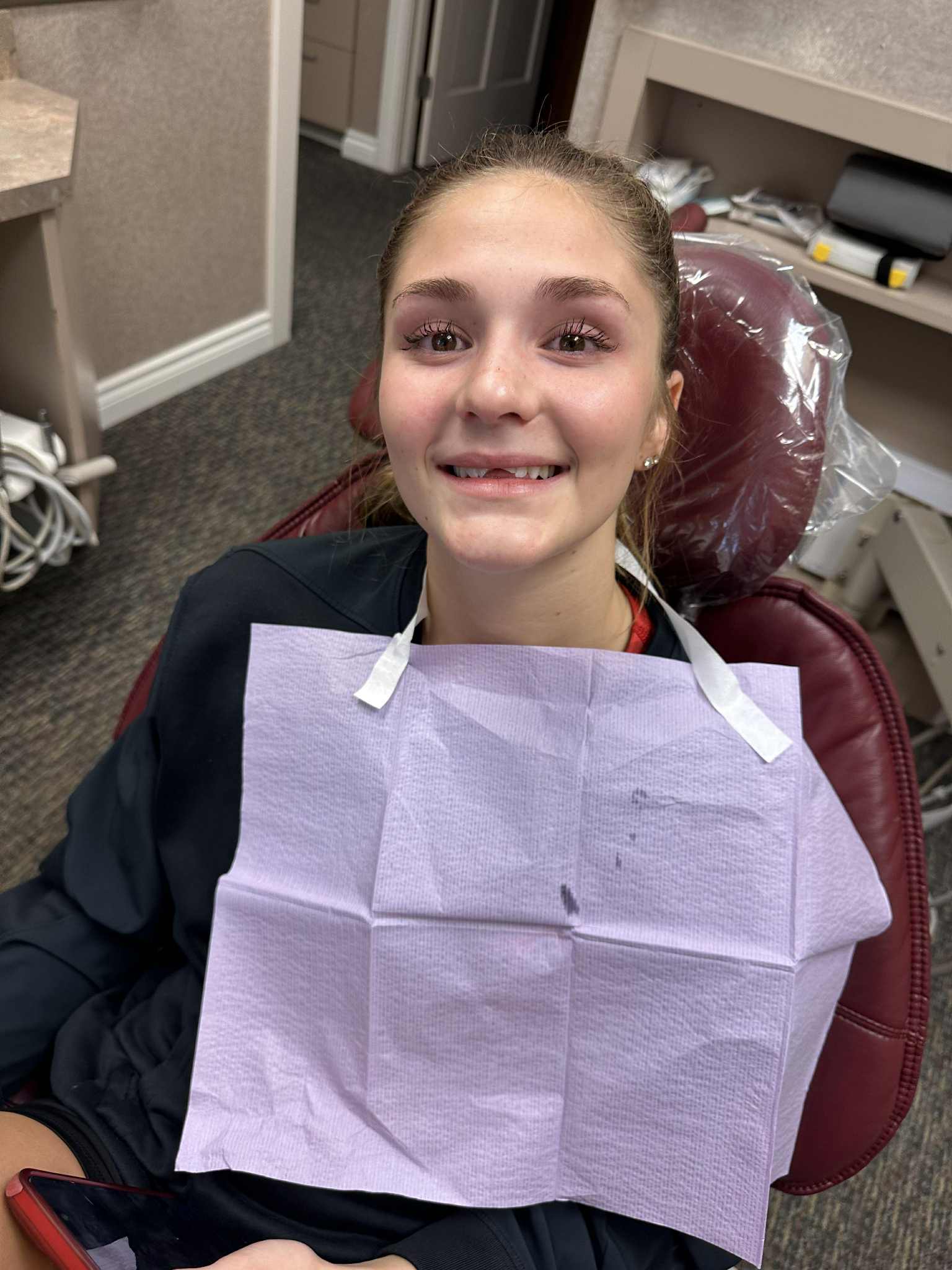 Great Bend High School junior Alex Mayers delivered a conference championship point in Saturday's volleyball match after breaking off her two front teeth. She spent part of Monday in the dentist's chair for repairs.