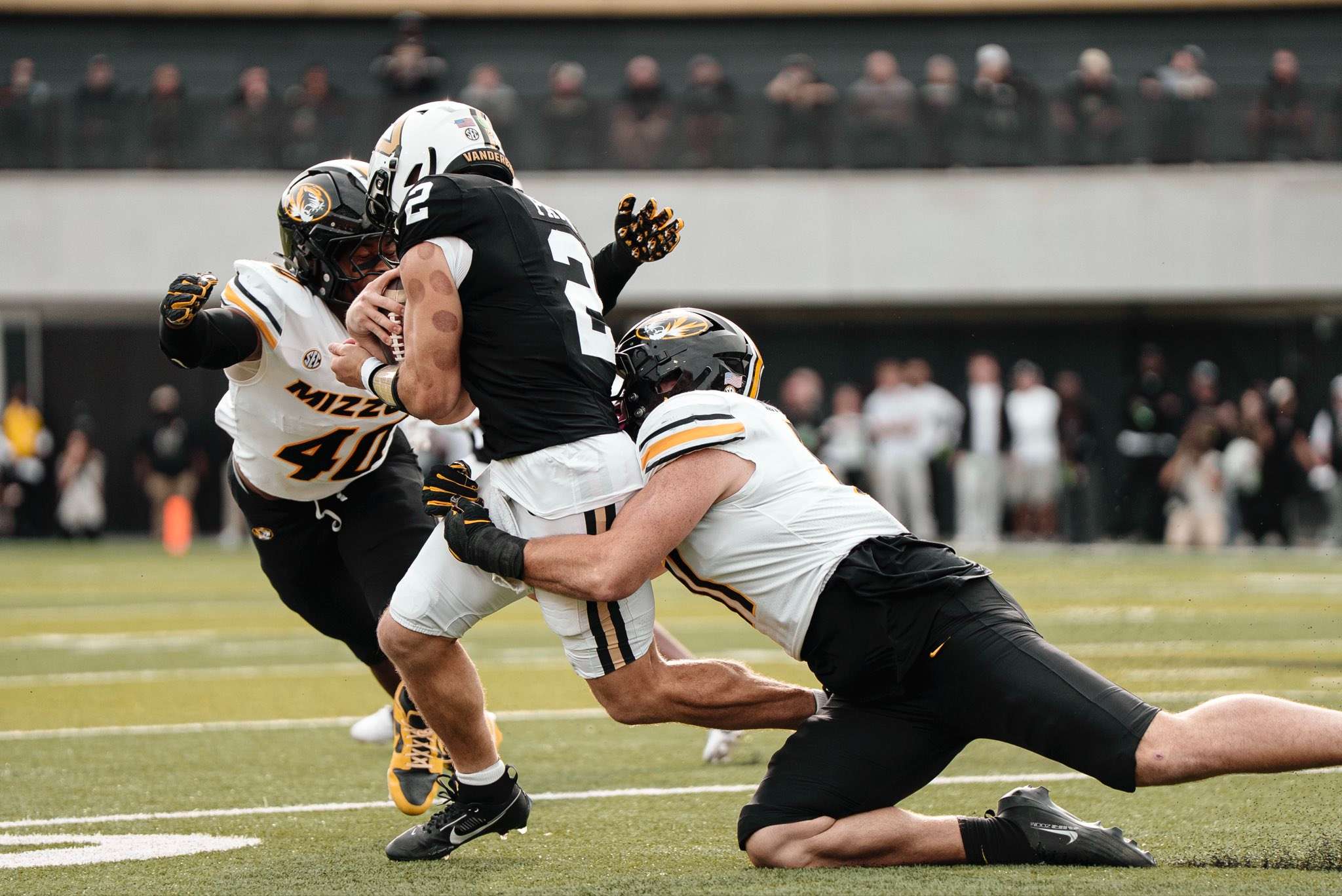 The #15 Missouri Tigers came up just inches short of tying the game, falling to #10 Vanderbilt 17-10 on Saturday/ Photo courtesy of Mizzou Football on X