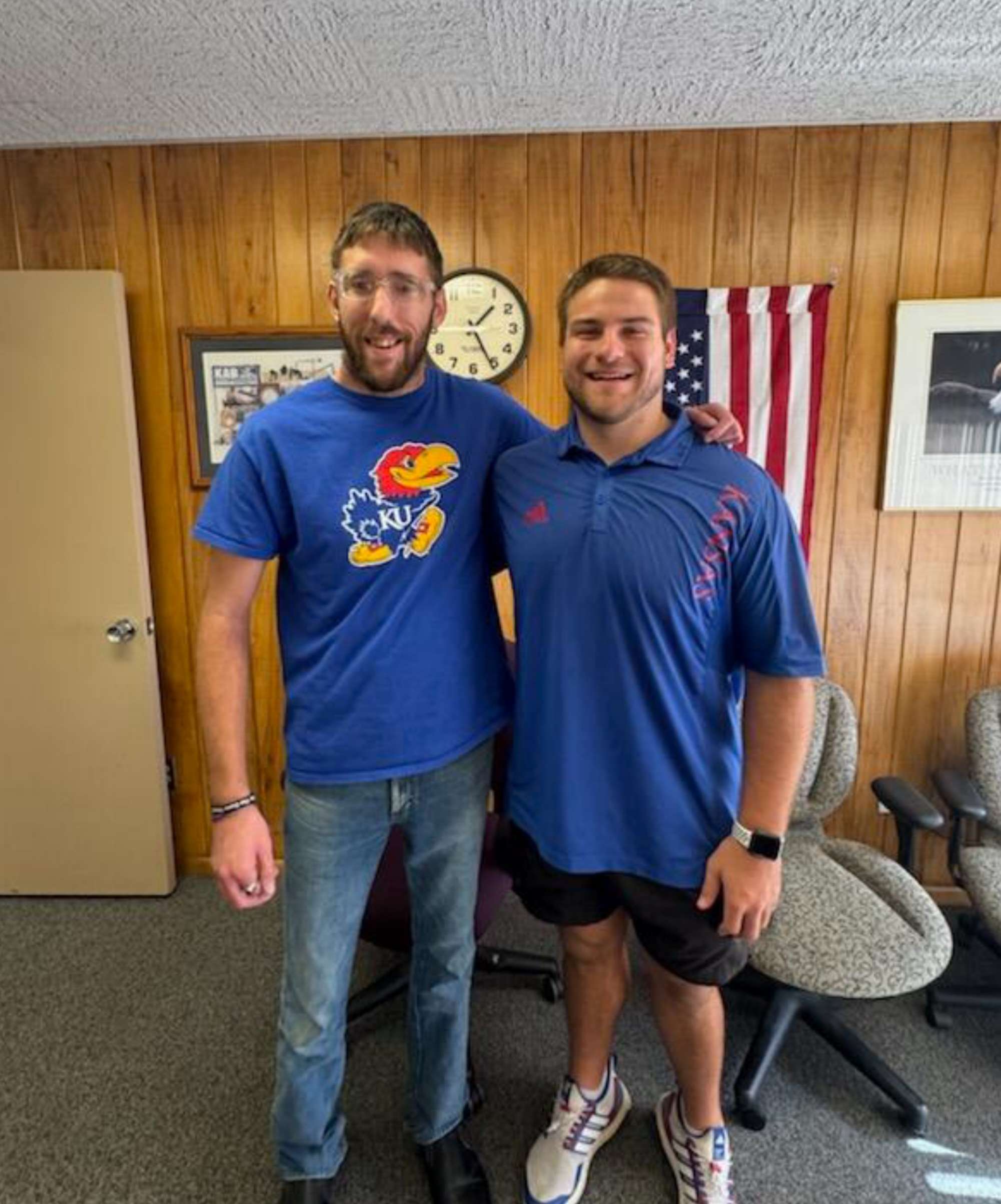 Great Bend's Austin Levingston invited Casey to Great Bend, and the two appeared on 1590 KVGB/95.5 FM's "Sports Day" show last week.