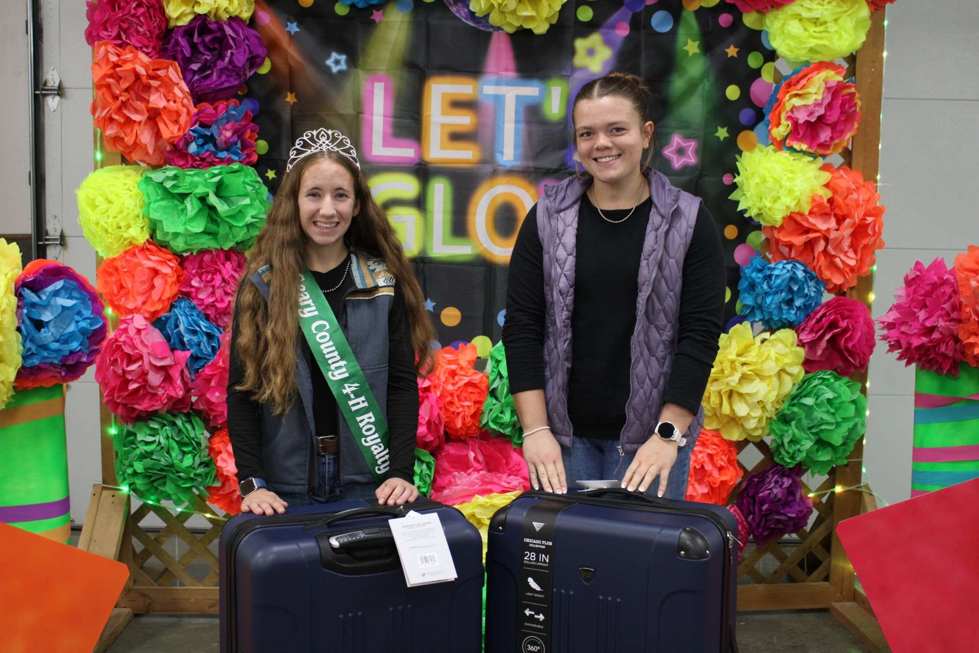 ( L-R ) Brittany Dibben and Morgan Nabus - Outstanding 4-H Member Award recipients ( Photos Ginger Kopfer )