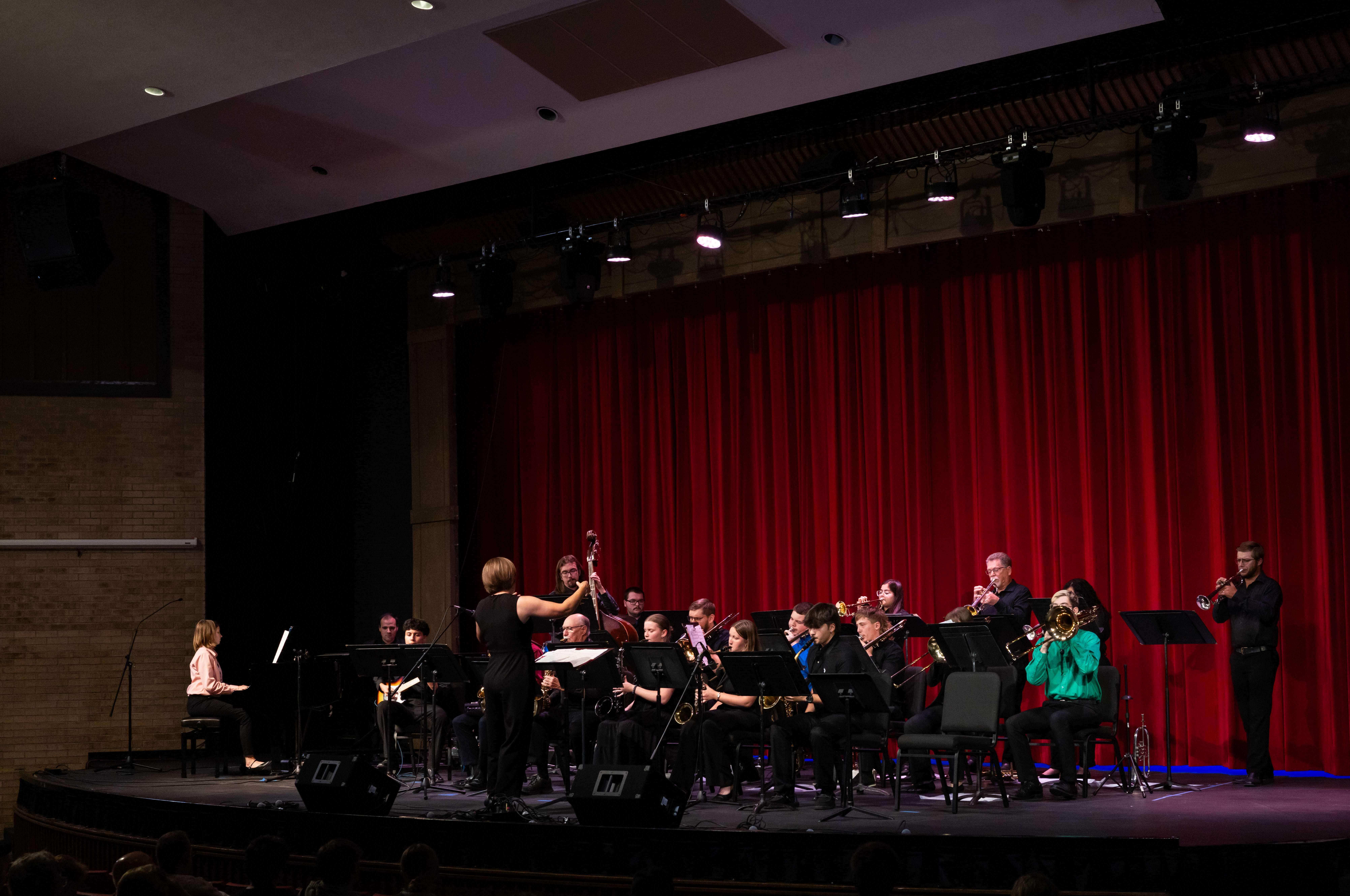 The Barton JazzCats perform in the Fine Arts Auditorium during a concert earlier in the fall semester.