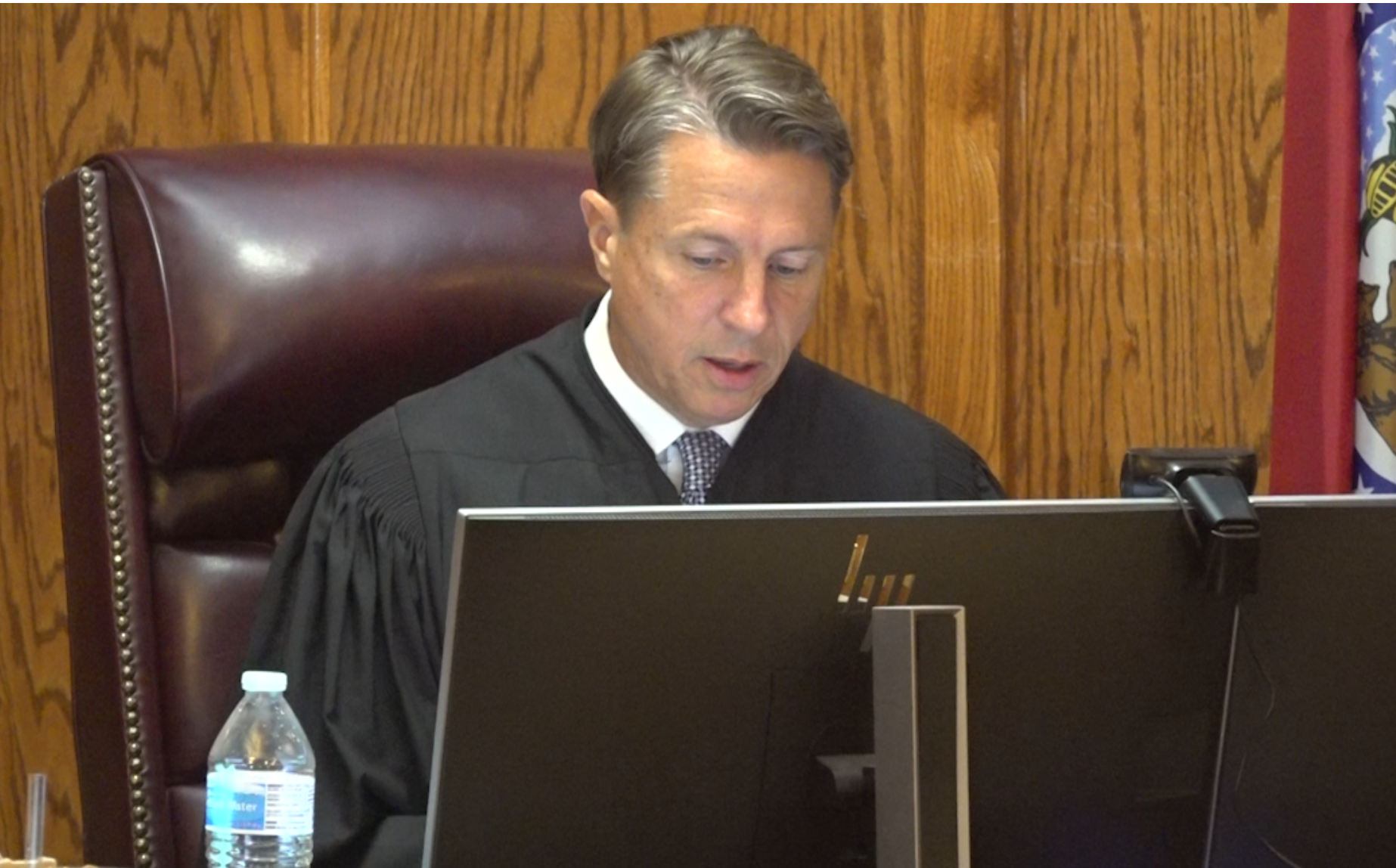 Cole County Circuit Court Judge Cotton Walker listens to arguments during a Sept. 8, 2022, hearing (pool photo courtesy of Emily Manley/Nexstar Media Group).