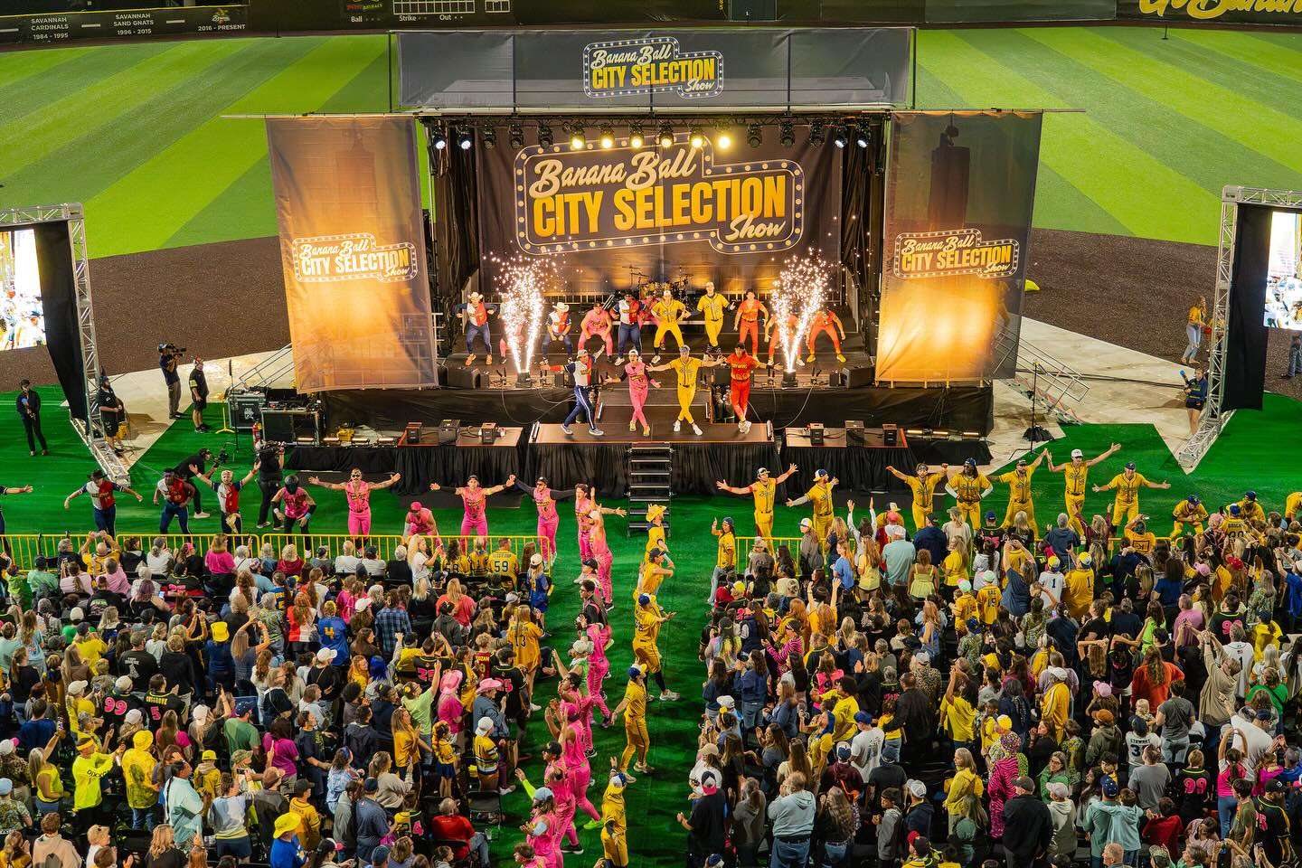 Banana Ball City Selection Show October 10, 2025 where Nebraska was announced as a destination for the 2026 Tour. (Courtesy Jesse Cole/Facebook)