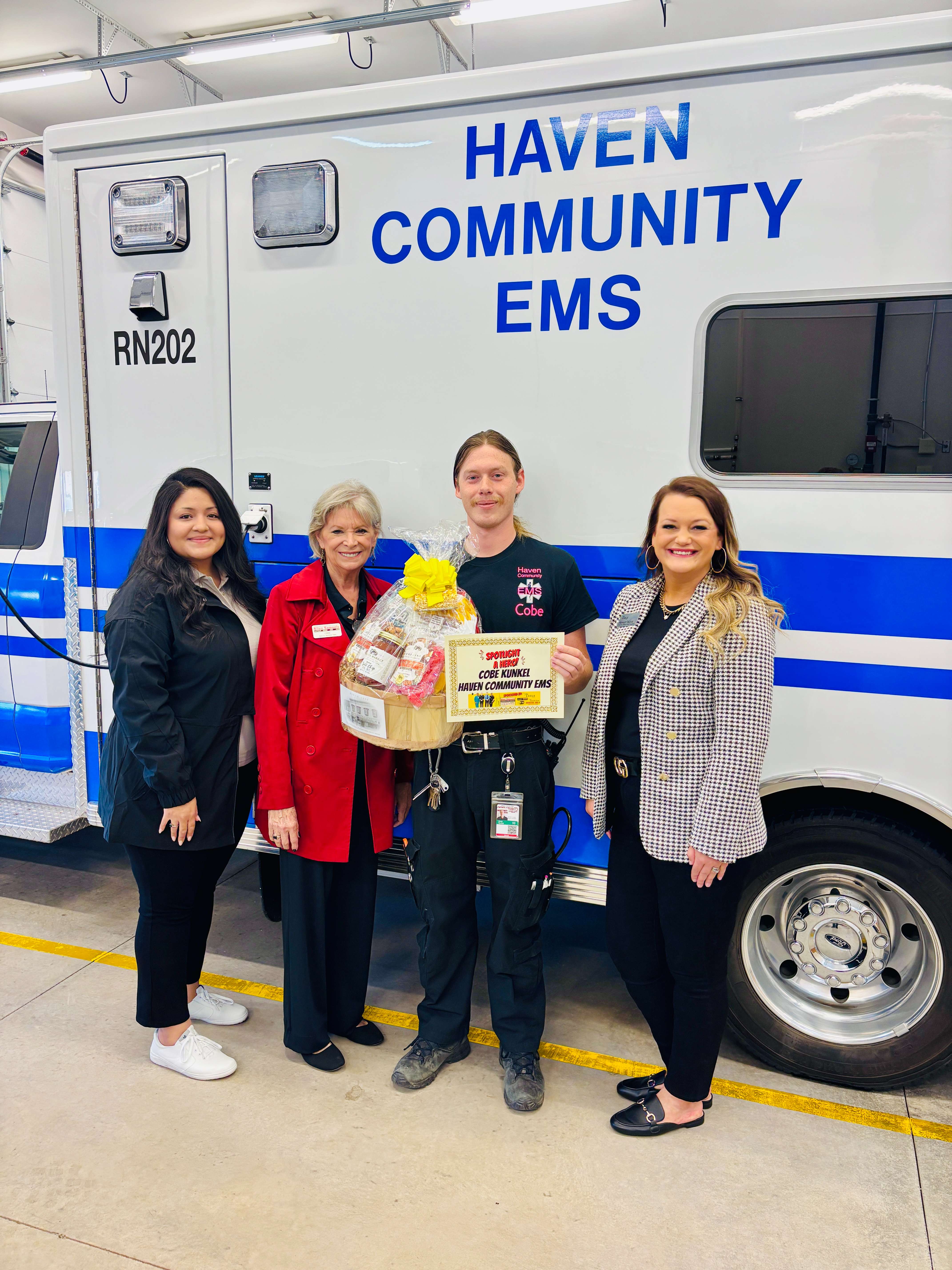 From left: Allen Samuels sales consultant Vero Calzada, Allen Samuels sales consultant and marketing representative Cris Schul, Kunkel, and Eagle Media digital marketing manager Ashley Weve. (Hutch Post photo)