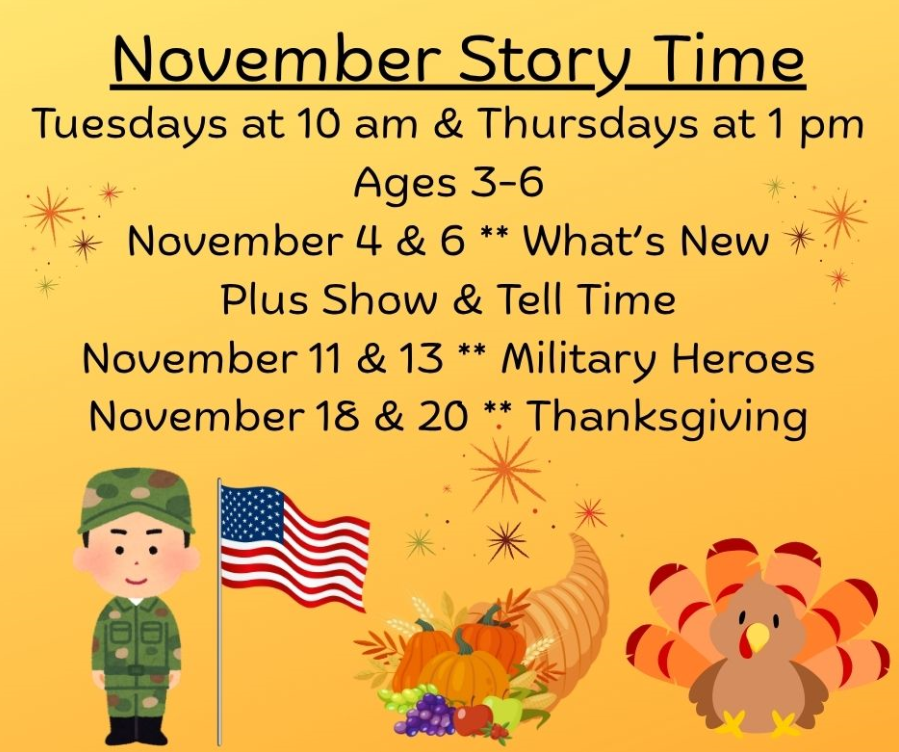November Story Time (courtesy Alliance Public Library)