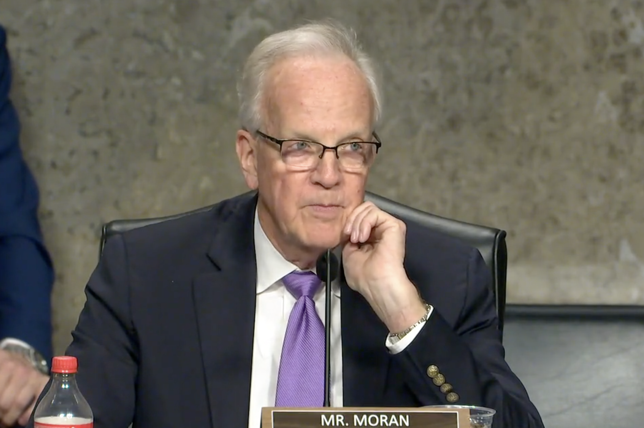 Kansas U.S. Senator Jerry Moran during a hearing in the Senate VA Committee on Thursday-image courtesy CSPAN