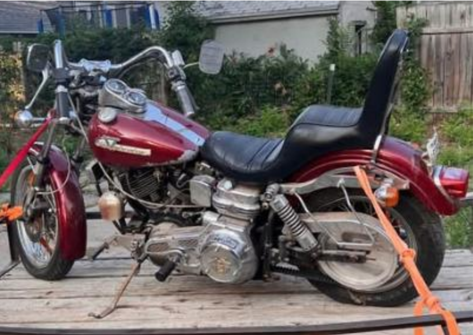Reported stolen “brandy wine” colored 1980 Harley Davidson Sturgis FXB from a home in the 300 block of S. 10th. Courtesy of Salina Police Department