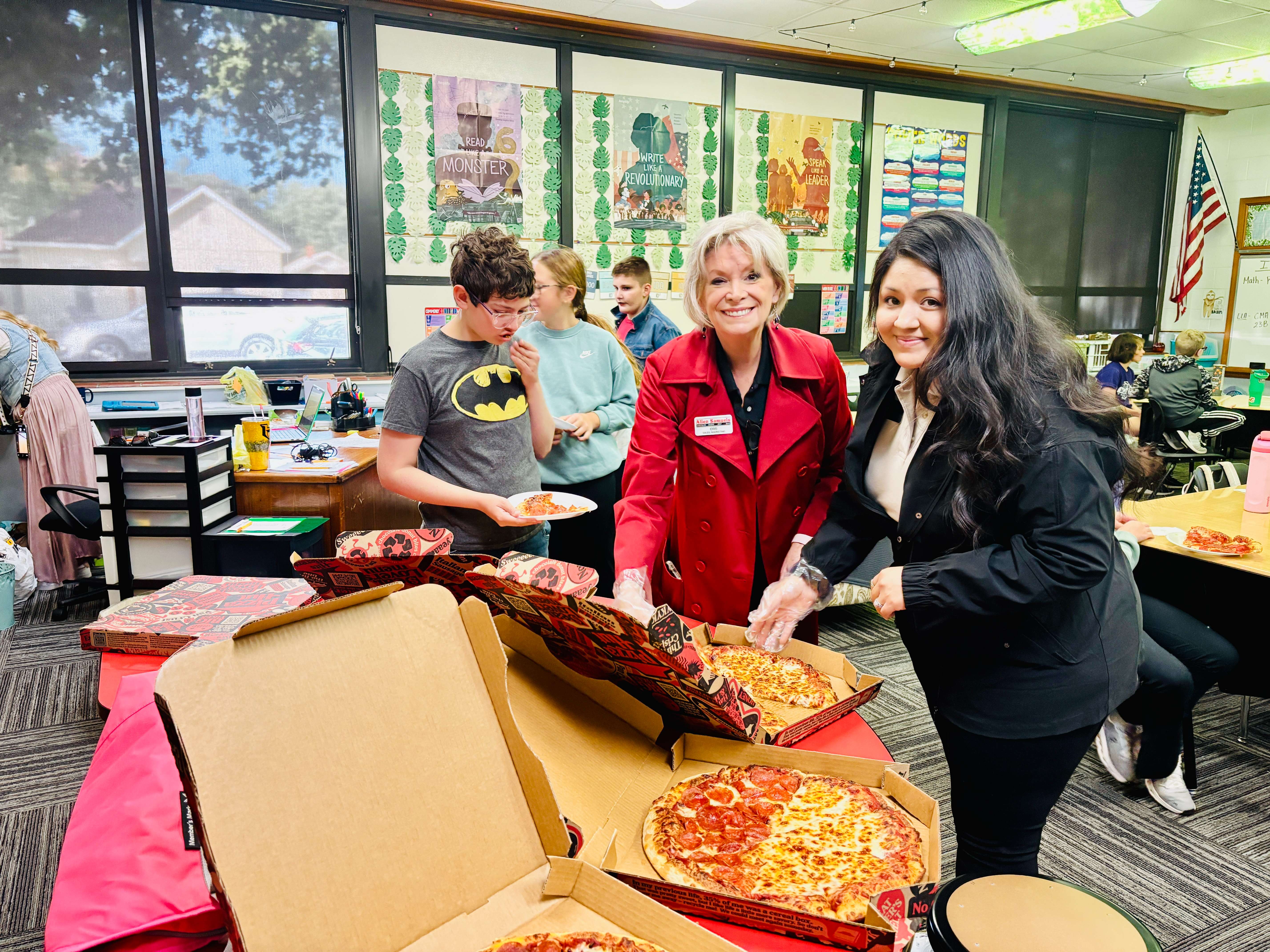 Members of Tate's class enjoyed Pizza from Pizza Hut and an Ice Cream Sundae bar from Braum's.&nbsp;