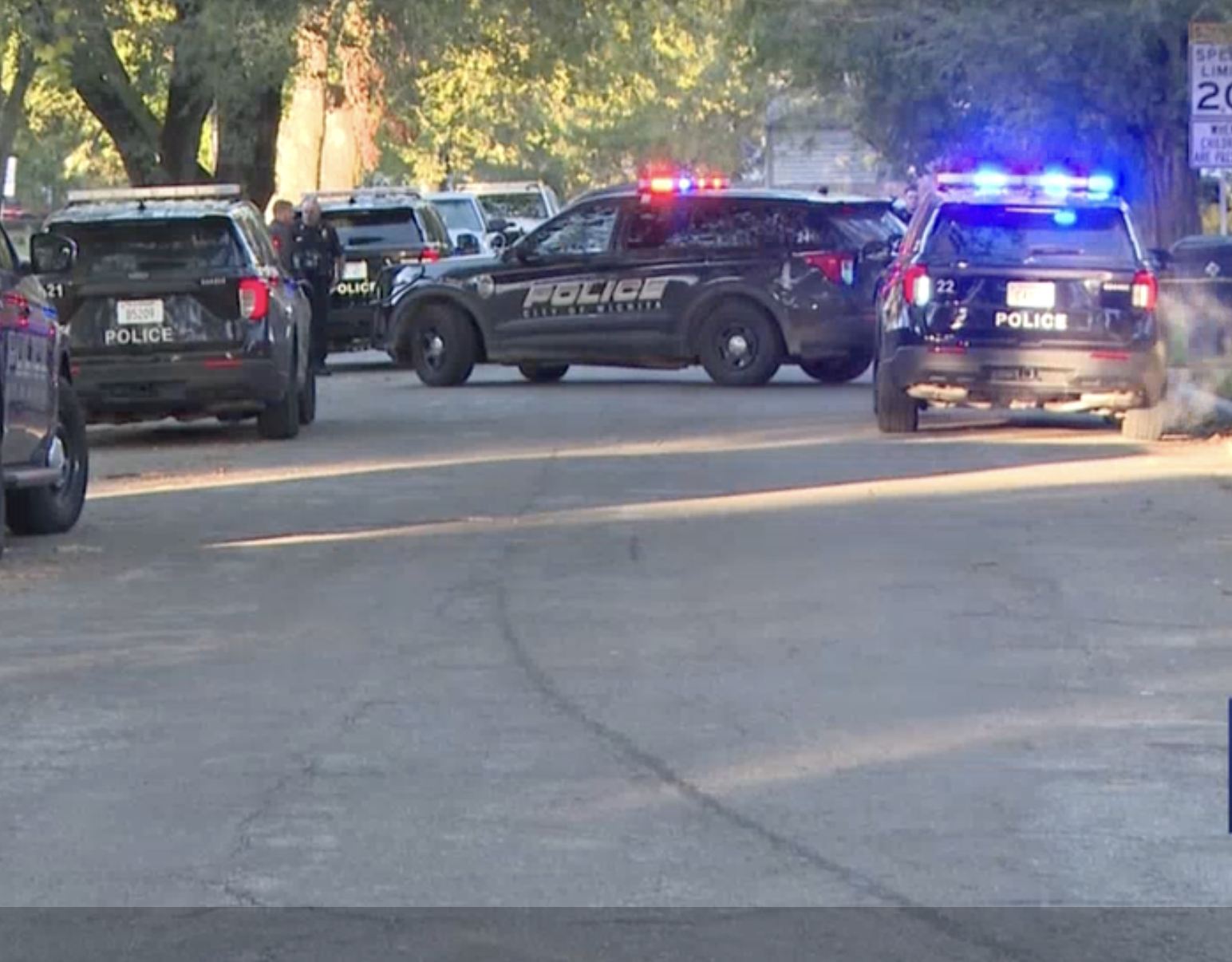 Police on the sene early Friday =photo courtesy KWCH