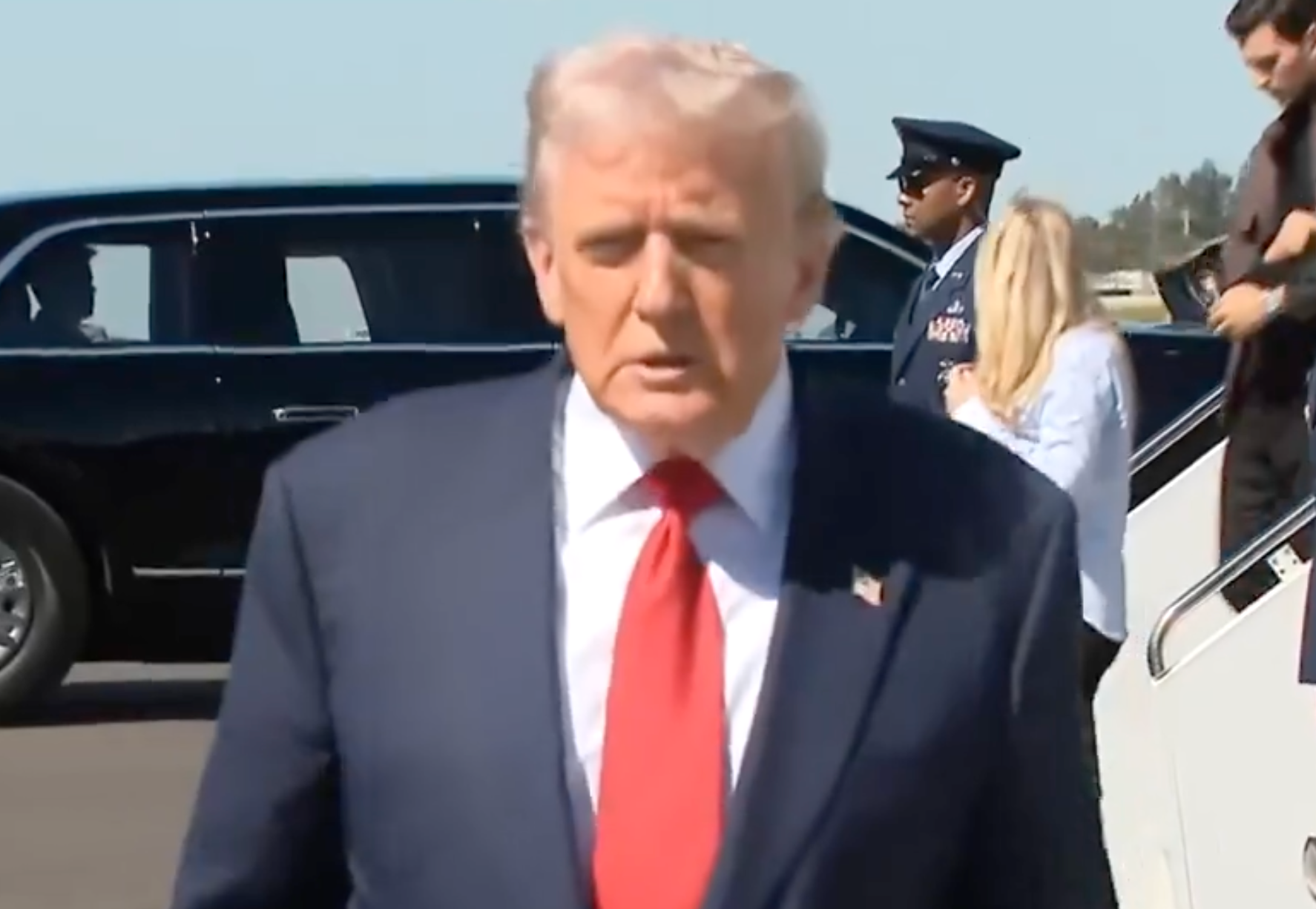President Trump spoke to reporters upon arrival Palm Beach, Florida on Friday -image courtesy CSPAN
