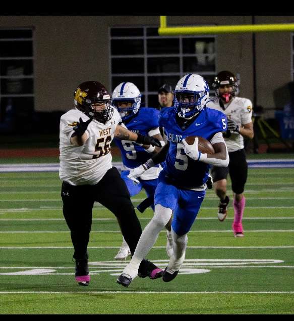 Kingston Timms interception returned for a touchdown.