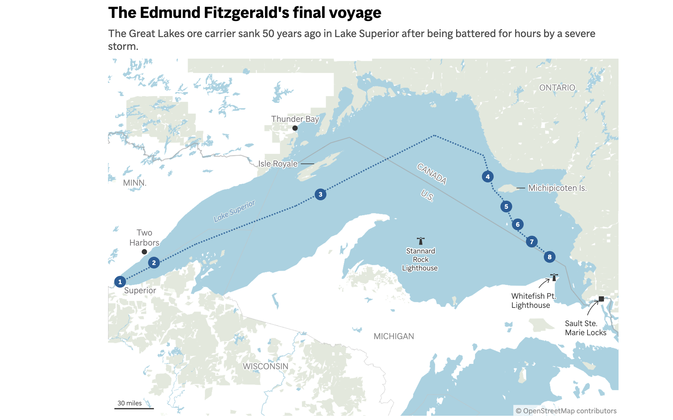 Route is approximate. Source: U.S. Coast Guard