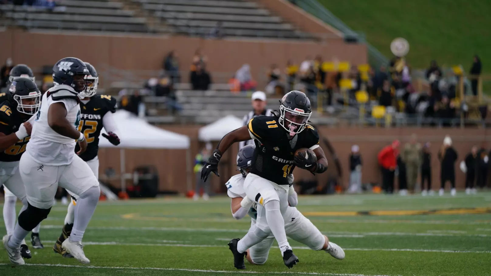 Brandon Hall rushed for 130 yards and two touchdowns as the Missouri Western Griffons earned a thrilling 27-24 win over Washburn on Saturday/ Photo courtesy of RJ Baig-MoWest Athletics