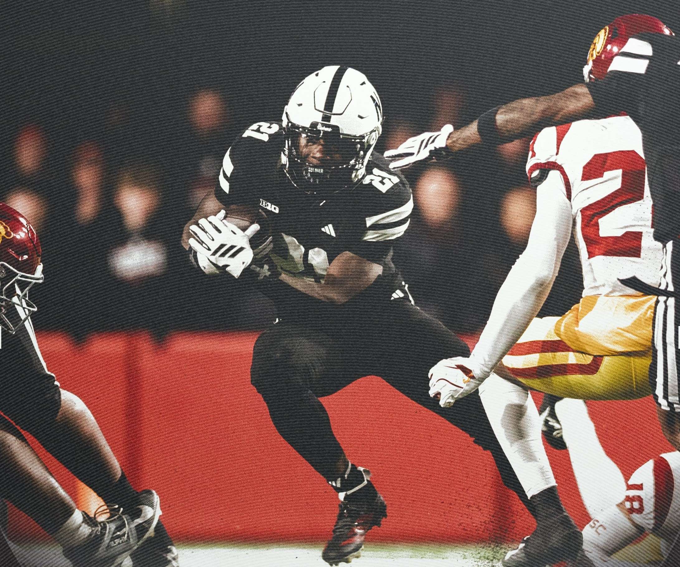 Emmett Johnson rushed 29 times for 165 yards and a touchdown as Nebraska fell to #23 USC 21-17 on Saturday as the Trojans came back in the second half/ Photo courtesy of Nebraska Football on X