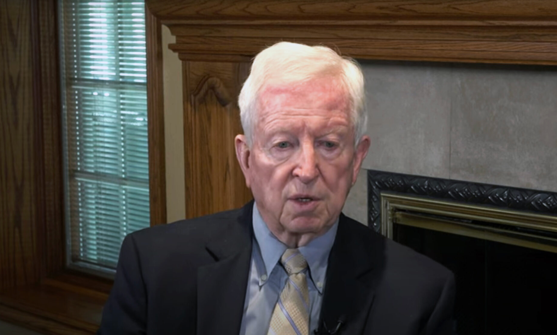  Former Kansas Senate President Steve Morris, a moderate Republican, died unexpectedly Saturday in Hugoton. (Kansas Reflector screen capture from Kansas Oral History Project video)