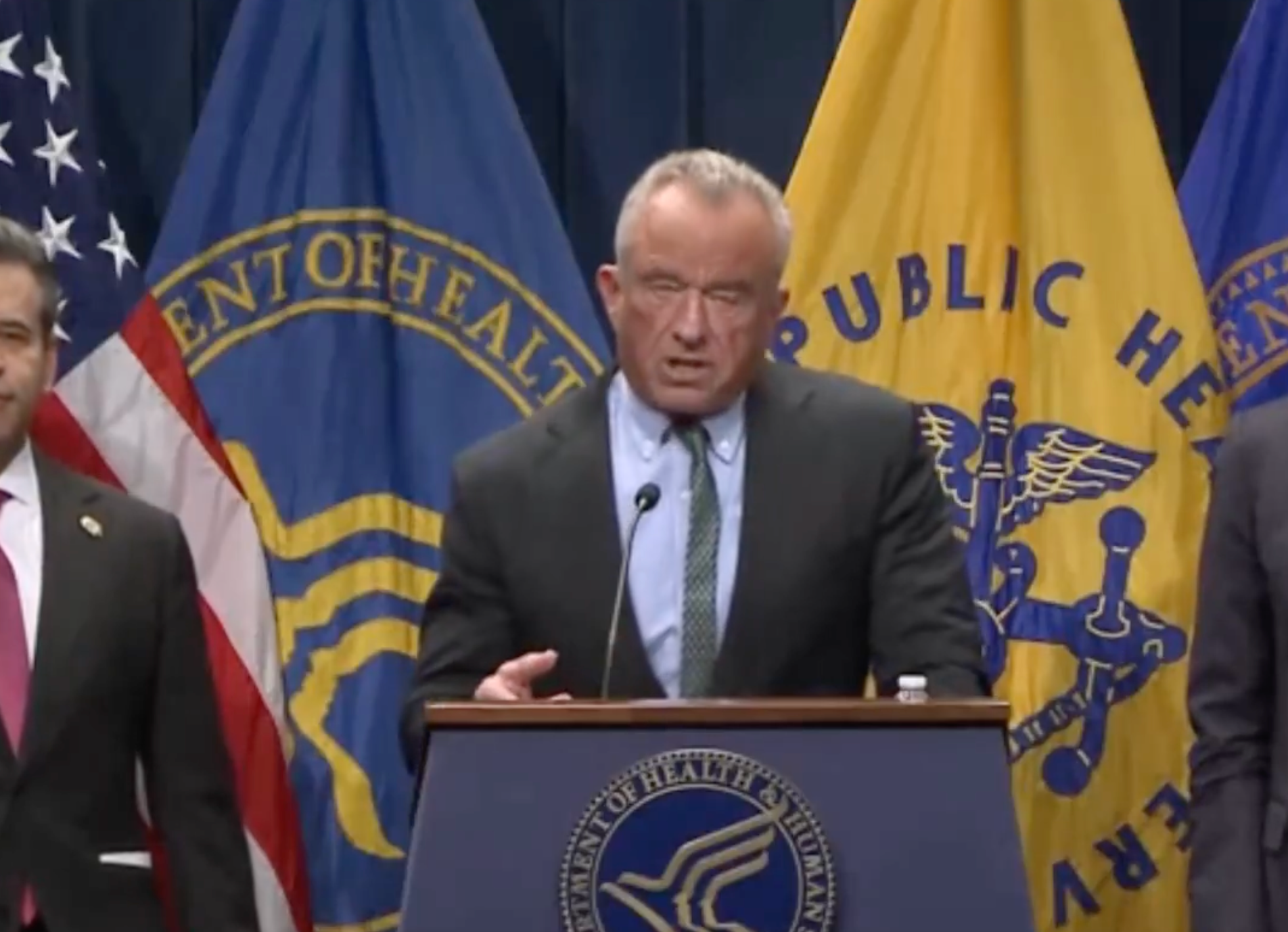 File -Health Secretary&nbsp;<a href="https://apnews.com/article/fluoride-cdc-epa-6f4dbc64b5dc511f712a82cd2d252d76">Robert F. Kennedy Jr.</a>- photo from HHS video