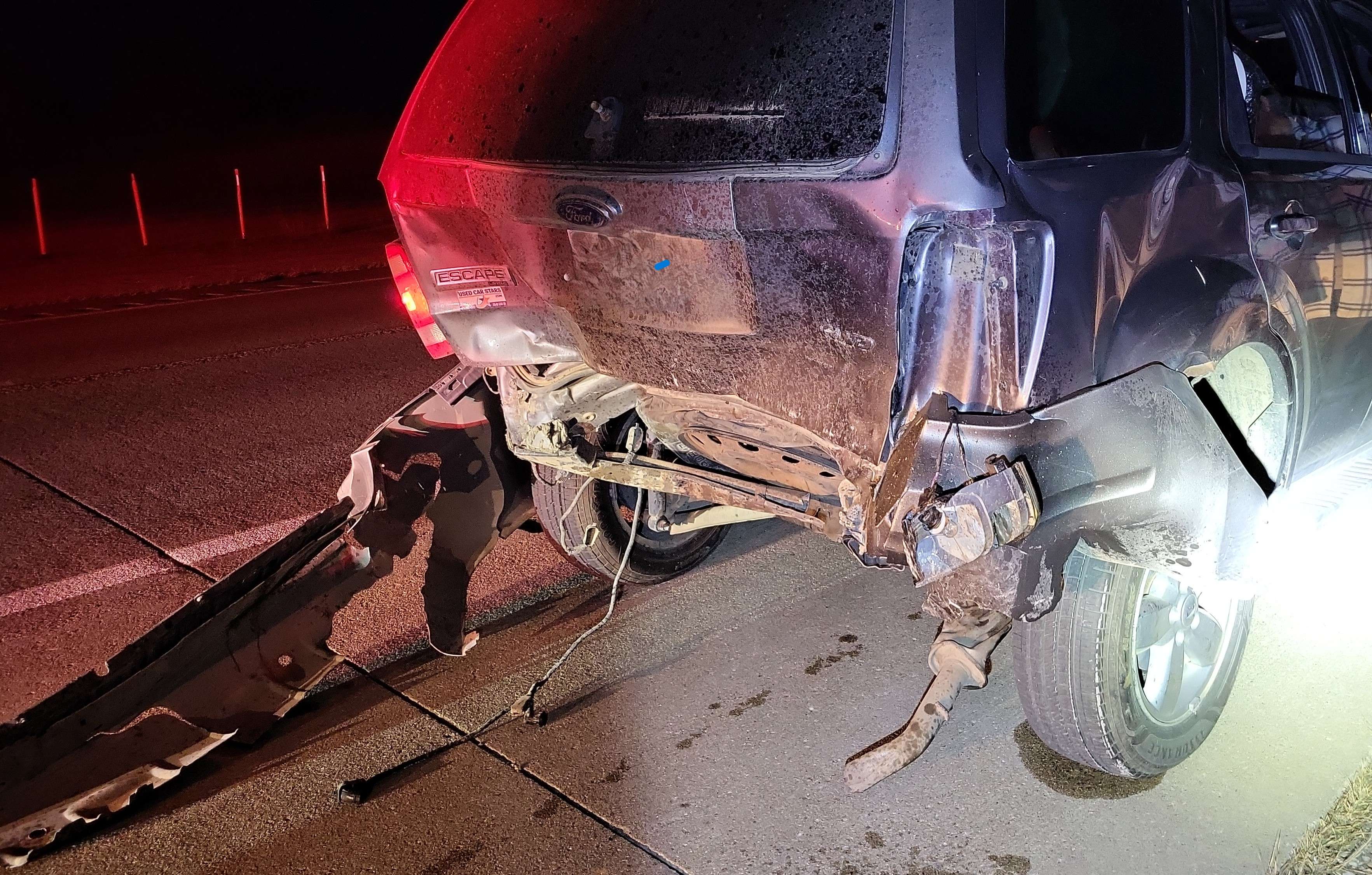 Rear-ended gray 2009 Ford Escape.Courtesy of Saline County Sheriff's Office