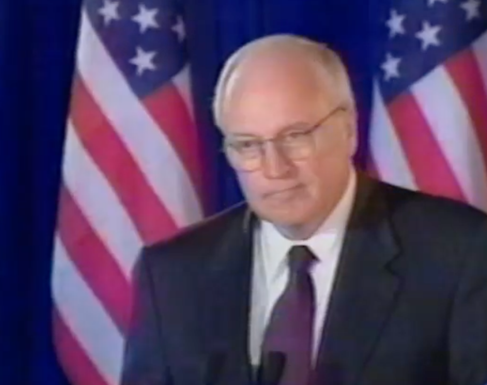 Dick Cheney on the day George W. Bush named him his running mate -image courtesy CSPAN