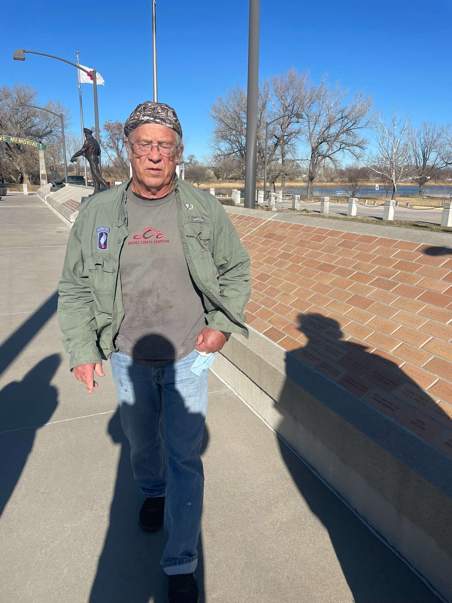 <i>Ray Toll at North Platte Nebraska's veterans memorial. Courtesy photo</i>