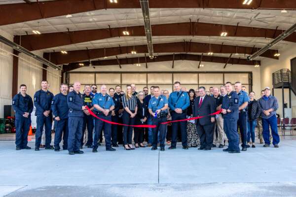 The Kansas Highway Patrol at the ribbon cutting ceremony for an aircraft hanger facility at Hays Regional Airport. Courtesy photo