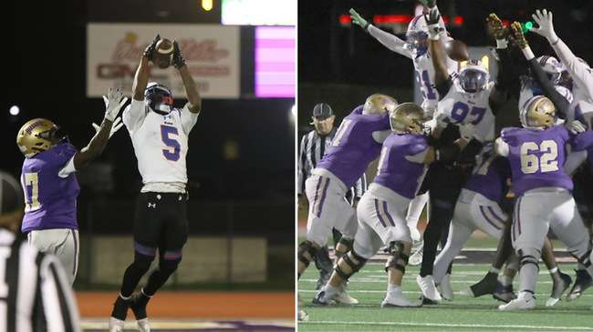 Blue Dragon sophomore defensive back M.J. Harrell (5) was named the KJCCC Defensive Player of the Week and Jeffrey Manns (97) was named the KJCCC Special Teams Player of the Week.