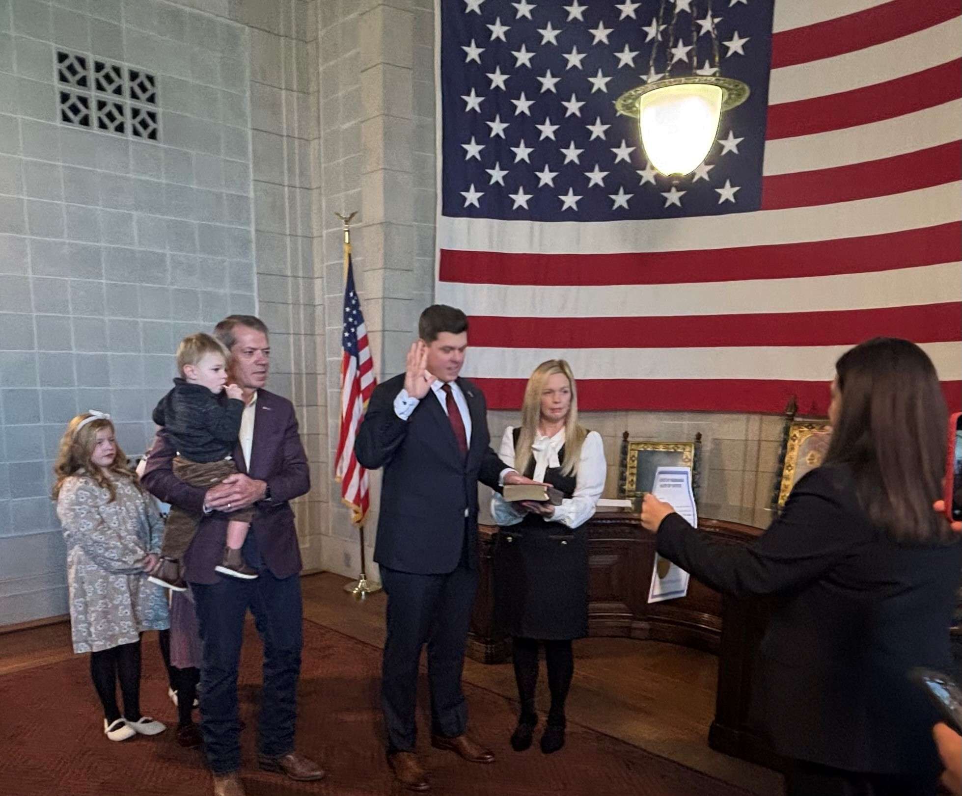 Spellerberg takes oath as appointed 47th State Treasurer. (Courtesy Nebraska State Treasurers Office)