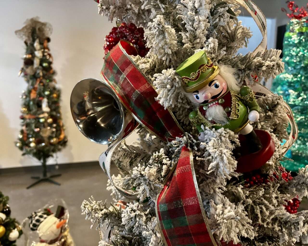 A nut cracker on a Christmas tree for the Hays Arc Recycled Reindeer Christmas Market Featuring Festival of Trees. Photo by Tony Guerrero/Hays Post