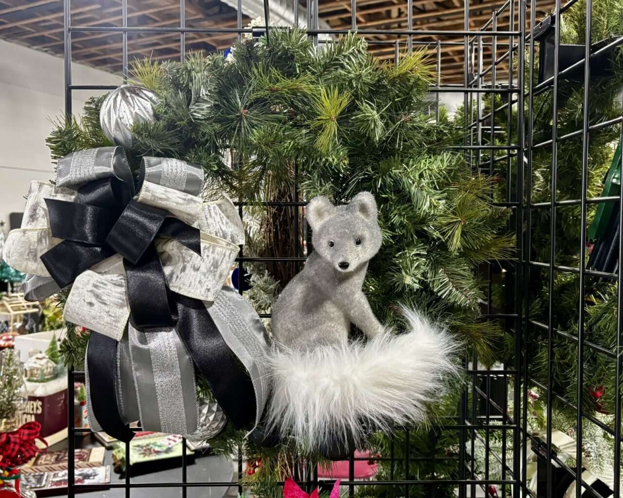 A wreath for the Hays Arc Recycled Reindeer Christmas Market Featuring Festival of Trees. Photo by Tony Guerrero/Hays Post