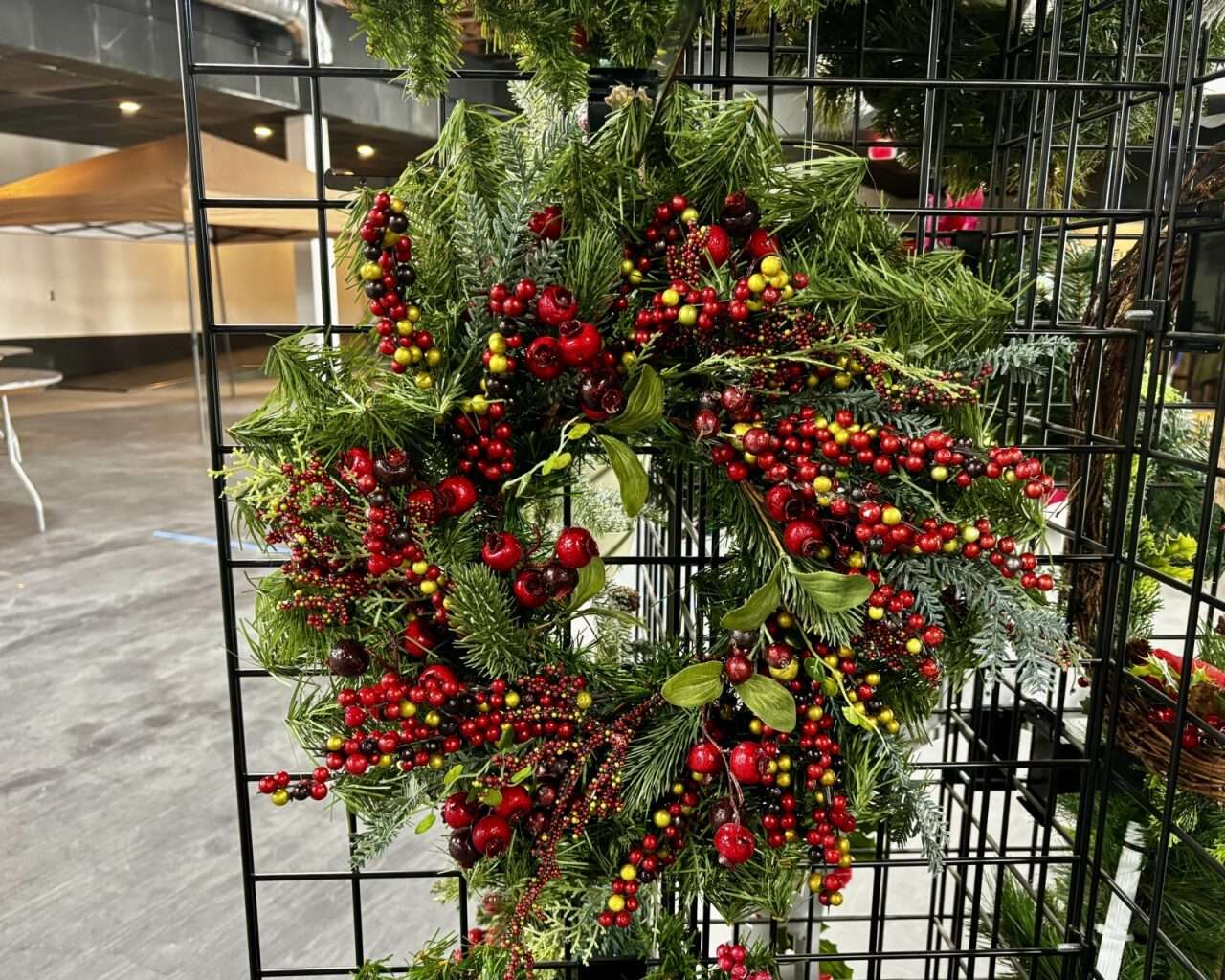 A wreath for the Hays Arc Recycled Reindeer Christmas Market Featuring Festival of Trees. Photo by Tony Guerrero/Hays Post