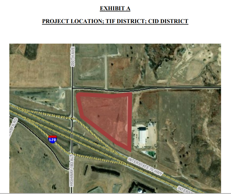 Site of planned 24/7 Travel Store in Hays at&nbsp;the southeast corner of 230th Avenue and 55th Street. City of Hays image