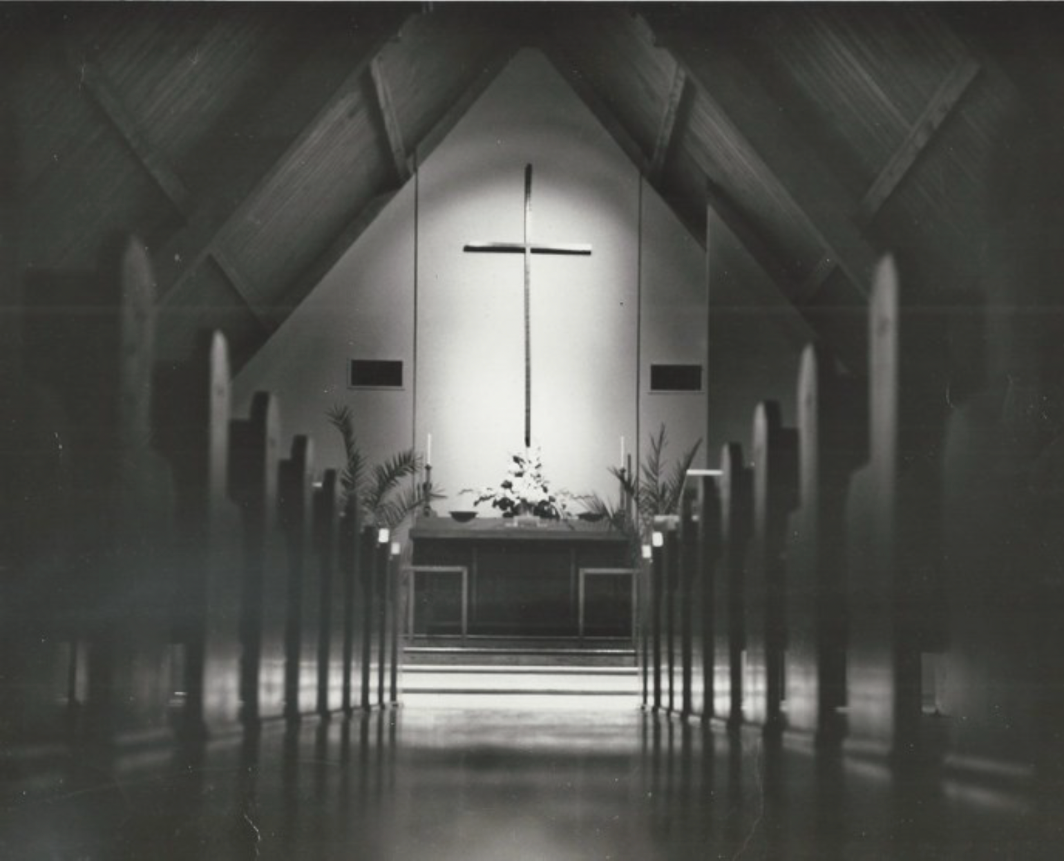 The interior of the original chapel. The original chapel is a part of the church building at 2000 Main and is still used by the church today. Courtesy photo