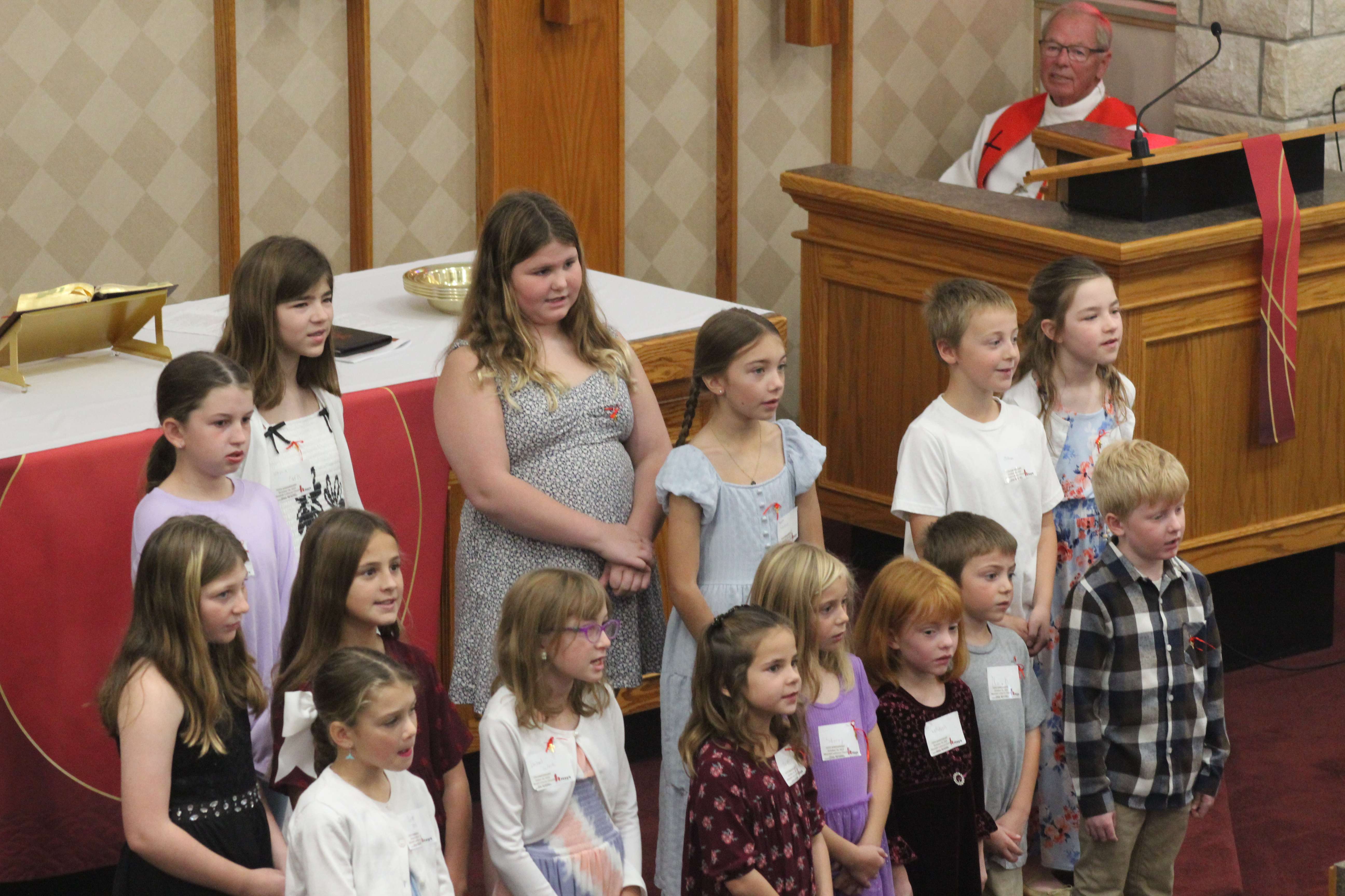 Messiah Lutheran Church children sing on Oct. 26 during the church's 75th anniversary celebration. Photo by Cristina Janney/Hays Post
