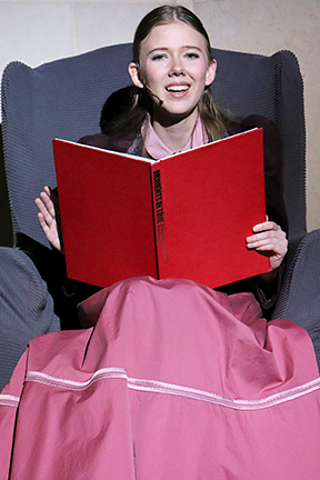 Playing the critical role of storyteller is senior Allison Goertzen, who is responsible for guiding the audience through the story.&nbsp;Courtesy photo