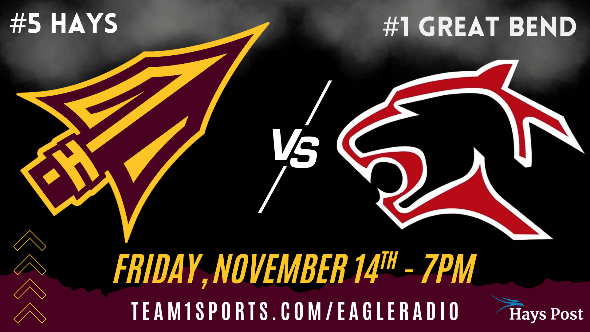 WATCH GREAT BEND PANTHER FOOTBALL VS HAYS HIGH INDIANS